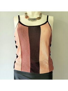 Bebe Shimmery Metallic Strappy Top Size XS